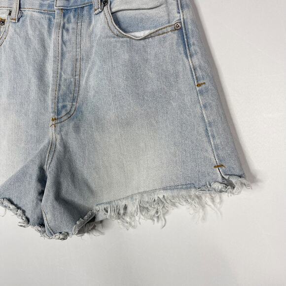 By Together S Light Wash Button Fly Denim Jean Shorts Cut Off Fray Hem Cotton - Picture 4 of 8